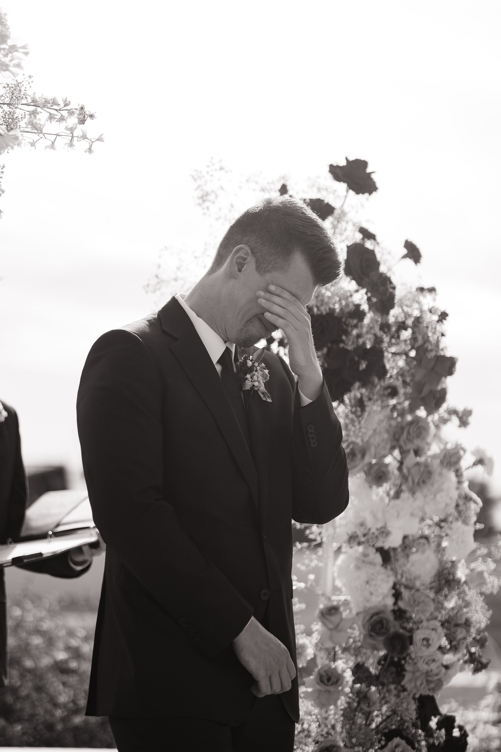 The groom's heart overflowing with emotion